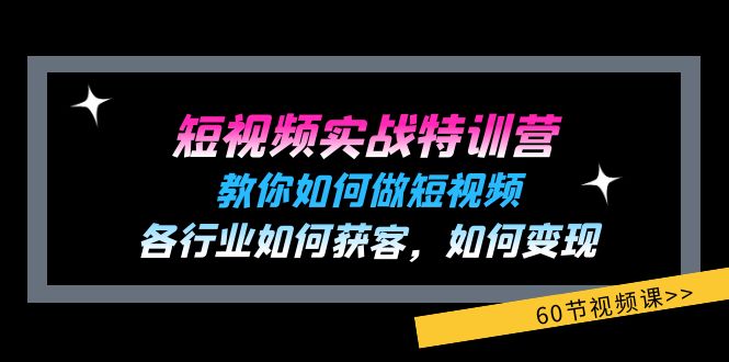 短视频实战特训营：教你如何做短视频，各行业如何获客，如何变现 (60节)-生财有道