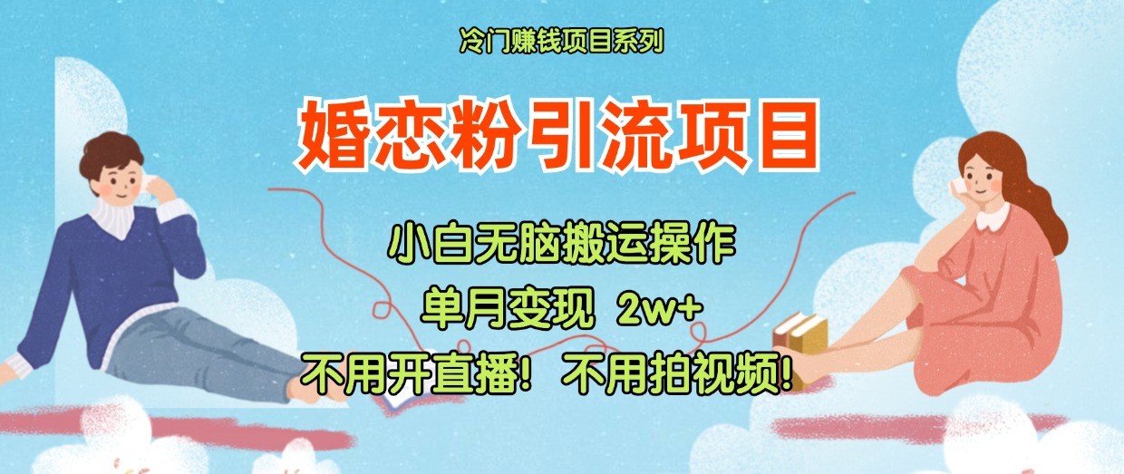 小红书婚恋粉引流，不用开直播！不用拍视频！不用做交付-生财有道