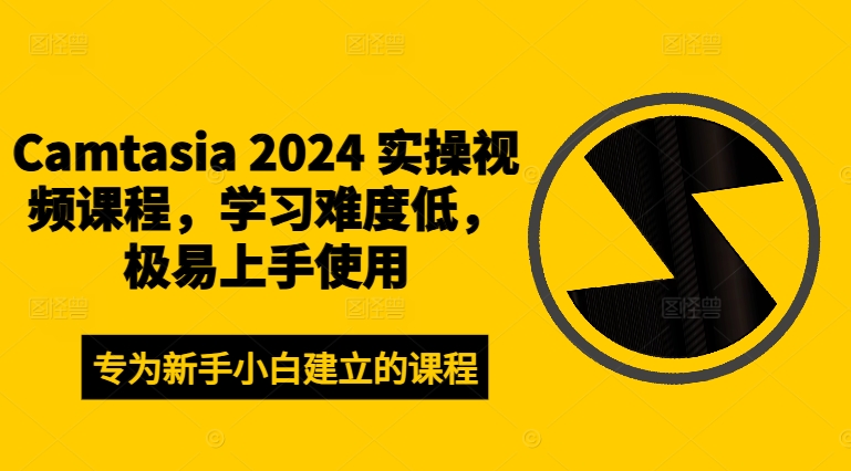 Camtasia 2024 实操视频课程，学习难度低，极易上手使用——生财有道创业网-生财有道