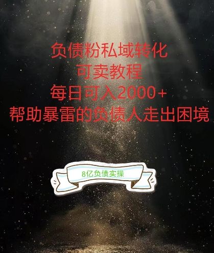 负债粉掘金计划，帮助负债者解决问题，债务规划，债务重组，最好的变现方式【揭秘】——生财有道创业网-生财有道