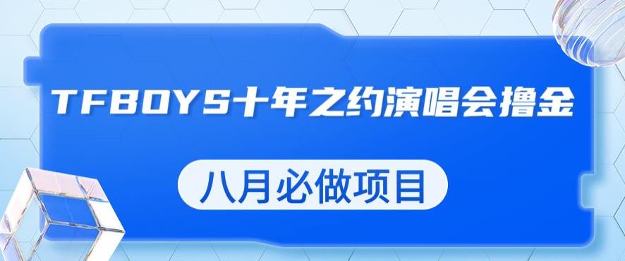 最新蓝海项目，靠最近非常火的TFBOYS十年之约演唱会流量掘金，八月必做的项目【揭秘】-生财有道