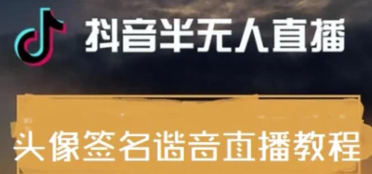最近火爆的抖音头像签名设计半无人直播直播项目：直播教程+素材+直播话术-生财有道