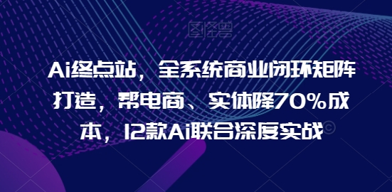 Ai终点站，全系统商业闭环矩阵打造，帮电商、实体降70%成本，12款Ai联合深度实战【0906更新】——生财有道创业网-生财有道
