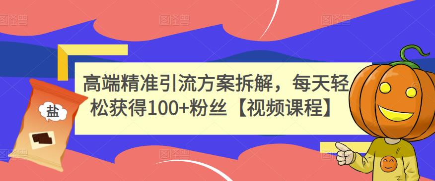 高端精准引流方案拆解，每天轻松获得100+粉丝【视频课程】-生财有道