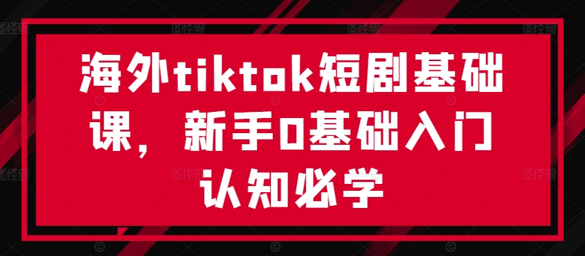 海外tiktok短剧基础课，新手0基础入门认知必学——生财有道创业网-生财有道