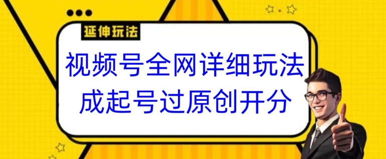 视频号全网最详细玩法，起号过原创开分成，单号日入300+【揭秘】-生财有道