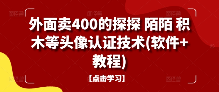 外面卖400的探探 陌陌 积木等头像认证技术(软件+教程)——生财有道创业网-生财有道