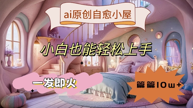 ai原创治愈小屋，小白也能轻松上手，一发即火，篇篇10w+【揭秘】——生财有道创业网-生财有道