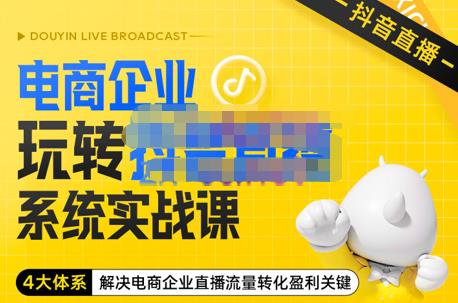 青青老师·电商企业玩转抖音直播电商系统实战课，4大体系解决电商企业直播流量转化盈利关键-生财有道