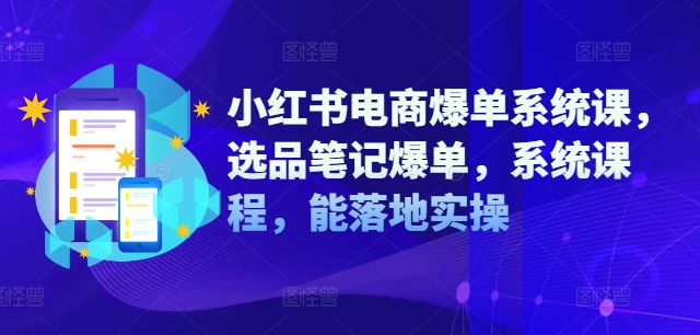 小红书电商爆单系统课，选品笔记爆单，系统课程，能落地实操——生财有道创业网-生财有道