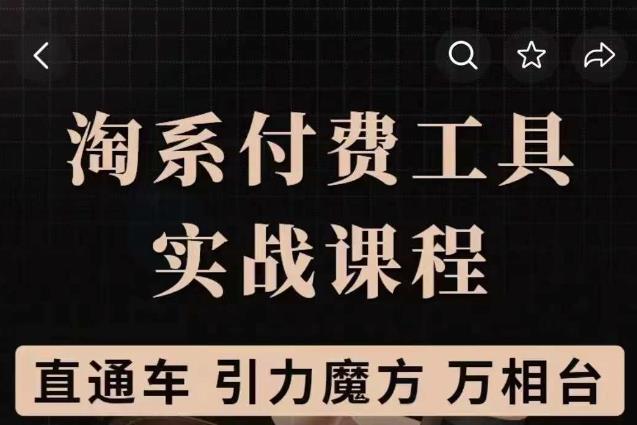 淘系付费工具实战课程【直通车、引力魔方】战略优化，实操演练（价值1299）-生财有道