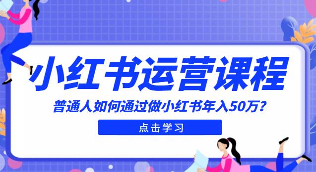 最适合普通人的小红书入门课程：普通人如何通过做小红书年入50万-生财有道