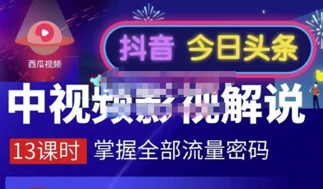 嚴如意·中视频影视解说—掌握流量密码，自媒体运营创收，批量运营账号-生财有道