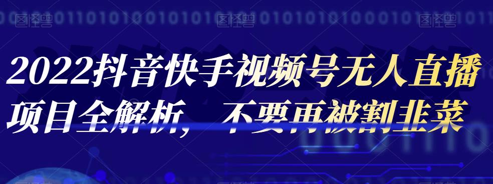 2022抖音快手视频号无人直播项目全解析，不要再被割韭菜-生财有道