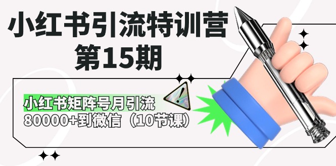 小红书引流特训营第15期，小红书矩阵号月引流80000+到微信（10节课）-生财有道