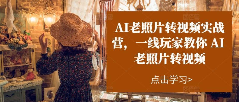 AI老照片转视频实操训练营，一线玩家教你AI老照片转视频-生财有道