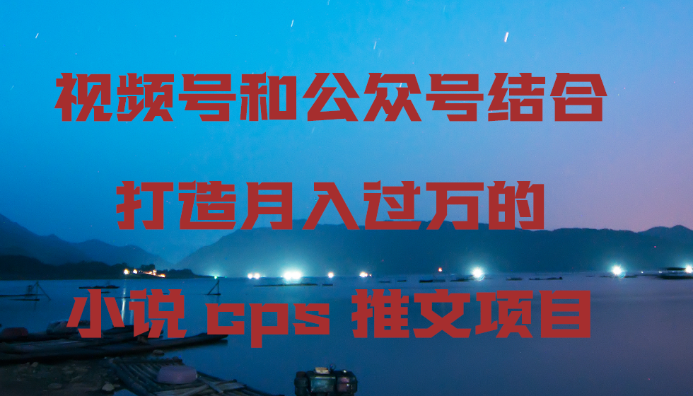 视频号和公众号结合打造月入过万的小说cps推文项目，包括市面上面的各种思路详解-生财有道