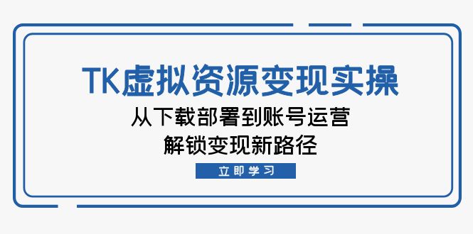 （12770期）TK虚拟资料变现实操：从下载部署到账号运营，解锁变现新路径_生财有道创业项目网-生财有道