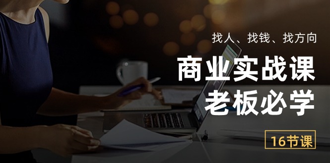 商业实战课【老板必学】：找人、找钱、找方向（16节课）-生财有道