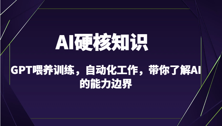 AI硬核知识-GPT喂养训练，自动化工作，带你了解AI的能力边界（10节课）-生财有道