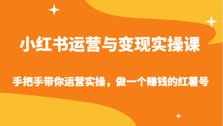 小红书运营与变现实操课-手把手带你运营实操，做一个赚钱的红薯号-生财有道