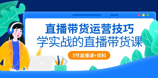 直播带货运营技巧，学实战的直播带货课（3节直播课+配套资料）-生财有道