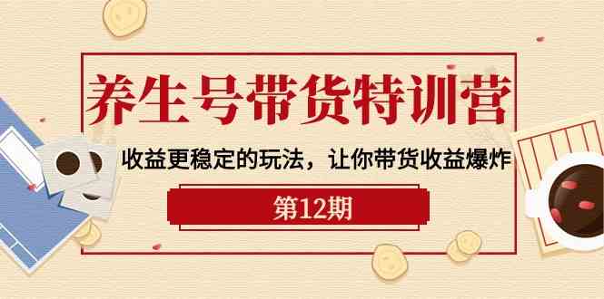 养生号带货特训营【12期】收益更稳定的玩法，让你带货收益爆炸（9节直播课）-生财有道