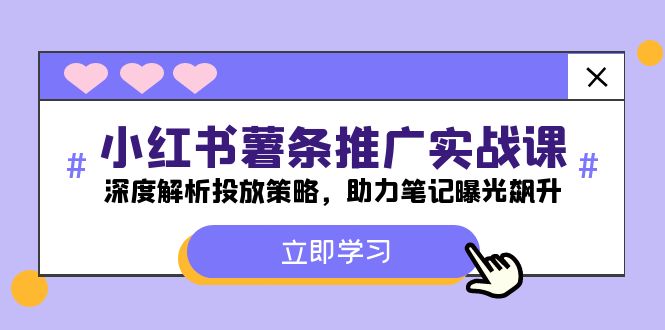 小红书-薯条推广实战课：深度解析投放策略，助力笔记曝光飙升-生财有道