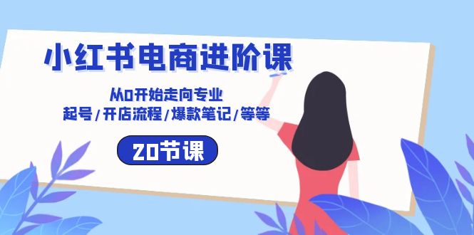 小红书电商进阶课：从0开始走向专业 起号/开店流程/爆款笔记/等等（20节）-生财有道