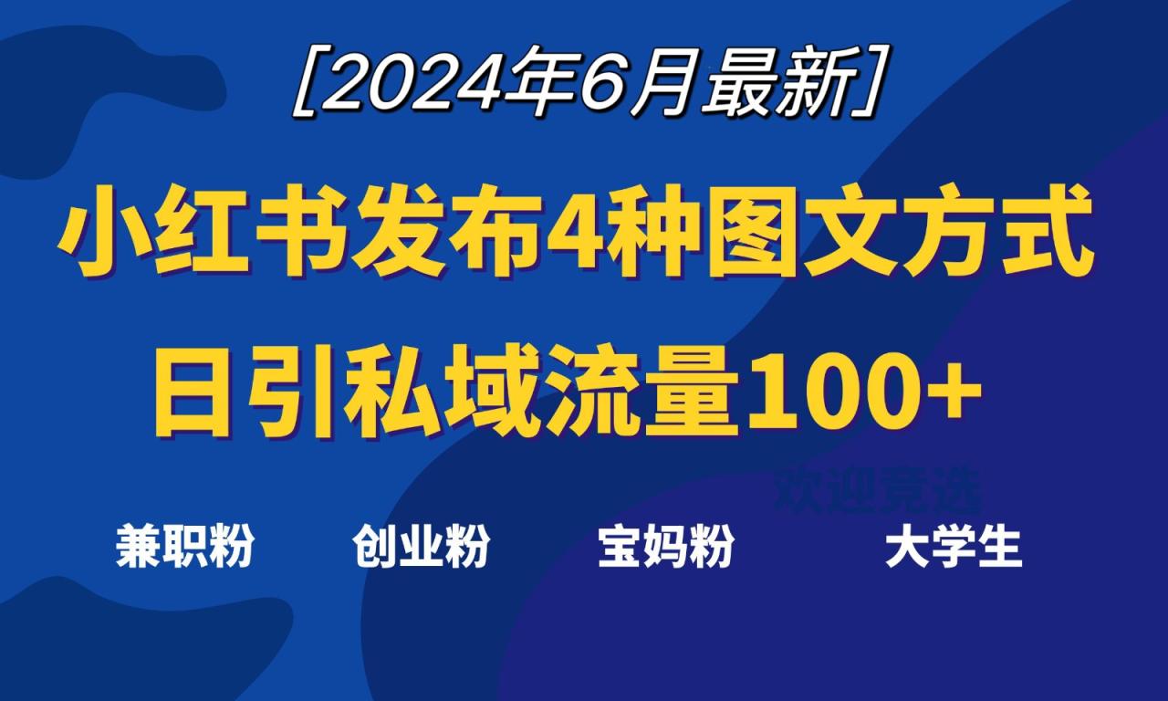 小红书发布这4种图文，就能日引私域流量100+-生财有道