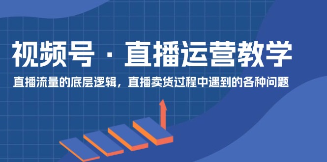 视频号直播运营教学：直播流量的底层逻辑，直播卖货过程中遇到的各种问题-生财有道