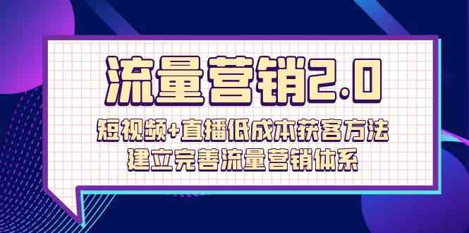 流量营销2.0：短视频+直播低成本获客方法，建立完善流量营销体系（72节）-生财有道