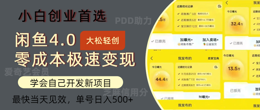 （12434期）闲鱼0成本极速变现项目，多种变现方式 单号日入500+最新玩法_生财有道创业网-生财有道