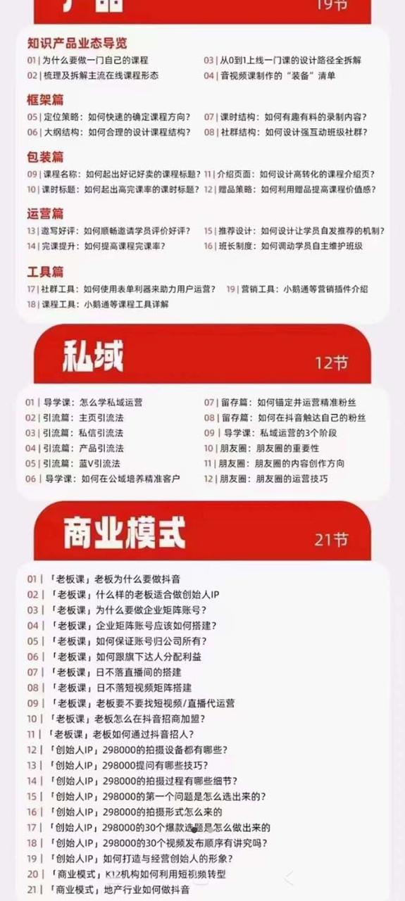 （7129期）网红校长·短视频IP变现通关秘笈：短视频篇+直播篇+产品篇+私域篇+商业模式-生财有道