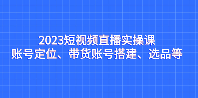 （7081期）2023短视频直播实操课，账号定位、带货账号搭建、选品等-生财有道