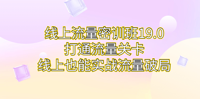 （6955期）线上流量密训班19.0，打通流量关卡，线上也能实战流量破局-生财有道