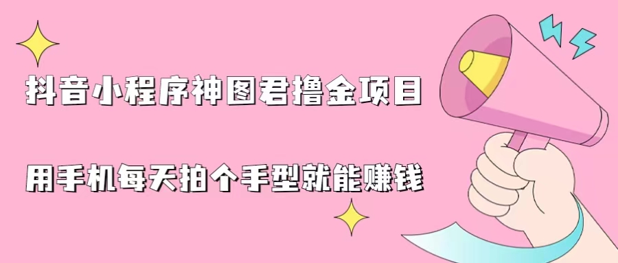 （6733期）抖音小程序神图君撸金项目，用手机每天拍个手型挂载一下小程序就能赚钱-生财有道