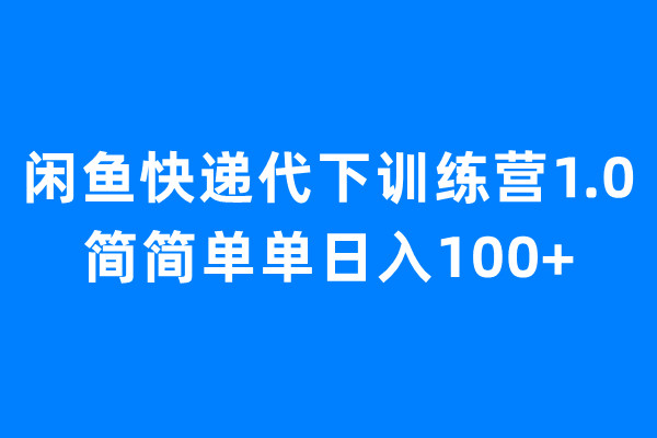 （6671期）闲鱼快递代下训练营1.0，简简单单日入100+-生财有道