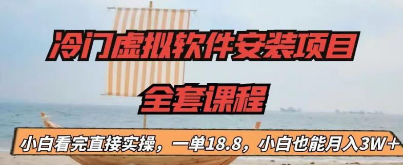 （6643期）冷门虚拟软件安装项目，一单18.8，小白也能月入3W＋-生财有道