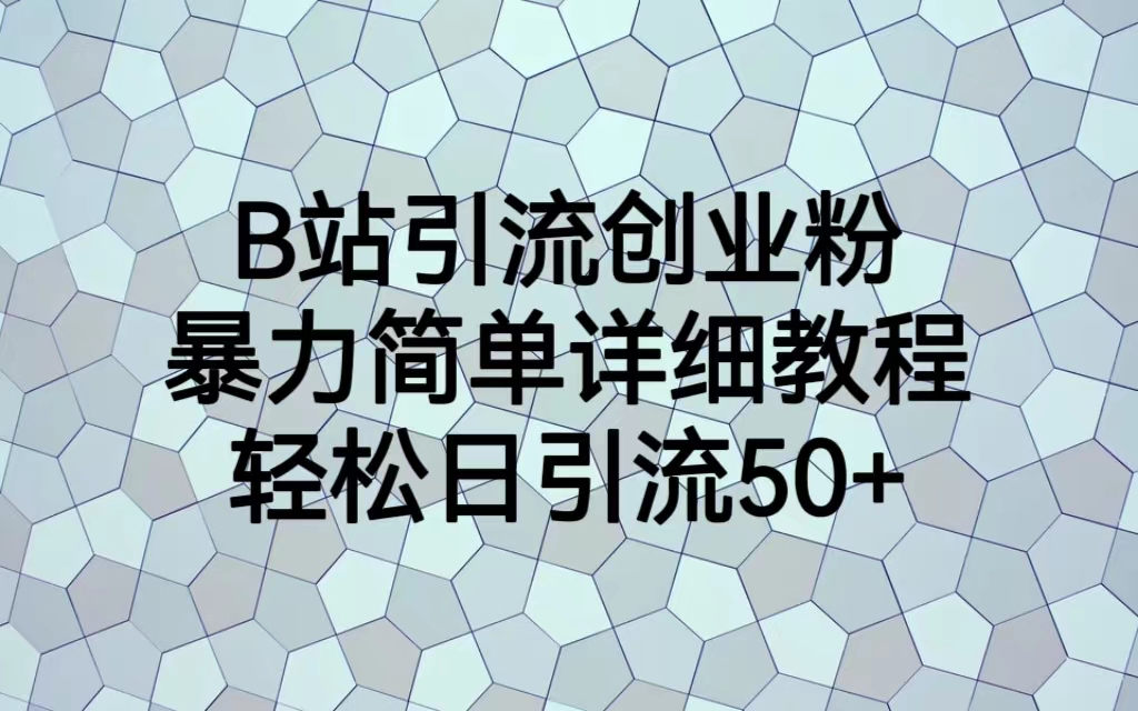 （6639期）B站引流创业粉，暴力简单详细教程，轻松日引流50+-生财有道