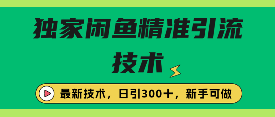 （6635期）独家闲鱼引流技术，日引300＋实战玩法-生财有道