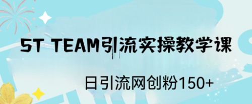 （6578期）ST TEAM引流实操课，日引流网创粉100+-生财有道