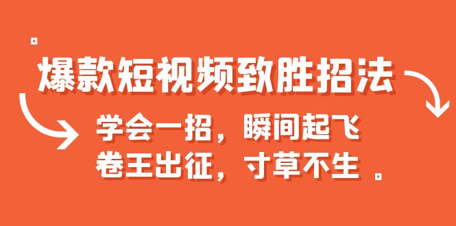 （6569期）爆款短视频致胜招法，学会一招，瞬间起飞，卷王出征，寸草不生-生财有道