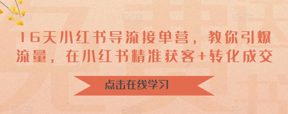 （6523期）16天-小红书 导流接单营，教你引爆流量，在小红书精准获客+转化成交-生财有道