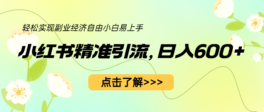 （6515期）小红书精准引流，小白日入600+，轻松实现副业经济自由（教程+1153G资源）-生财有道