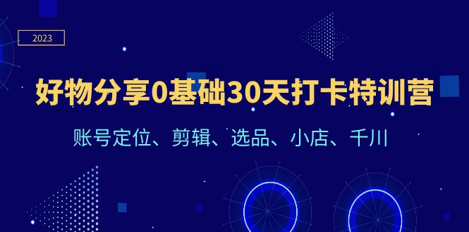 （6419期）好物分享0基础30天打卡特训营：账号定位、剪辑、选品、小店、千川-生财有道