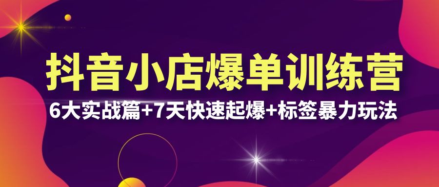 （6348期）抖音小店爆单训练营VIP线下课：6大实战篇+7天快速起爆+标签暴力玩法(32节)-生财有道
