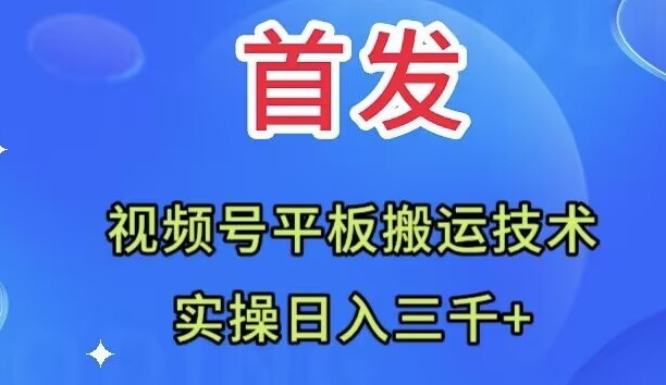 （7843期）全网首发：视频号平板搬运技术，实操日入三千＋-生财有道