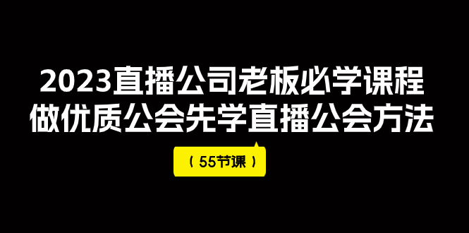 （7738期）2023直播公司老板必学课程，做优质公会先学直播公会方法（55节课）-生财有道