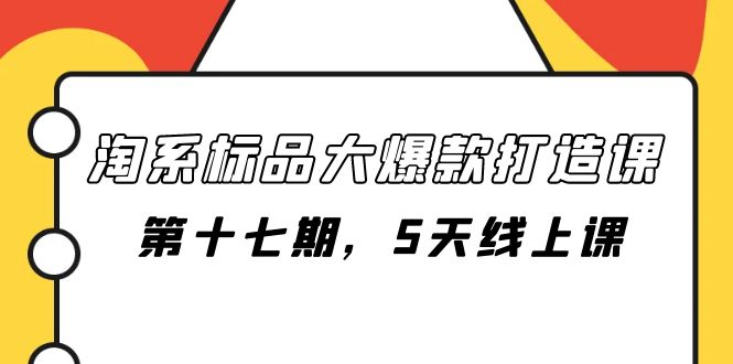 （7697期）淘系标品大爆款打造课-第十七期，5天线上课-生财有道